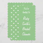 Green Apple Polka Dot Invitation Sjabloon Kaart (Voorkant / Achterkant)