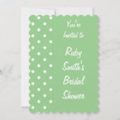 Green Apple Polka Dot Invitation Sjabloon Kaart (Voorkant)
