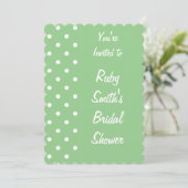 Green Apple Polka Dot Invitation Sjabloon Kaart (Staand voorkant)
