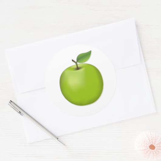 Green Apple Ronde Sticker (Envelop)