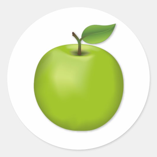 Green Apple Ronde Sticker (Voorkant)