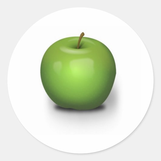 Green Apple Ronde Sticker (Voorkant)