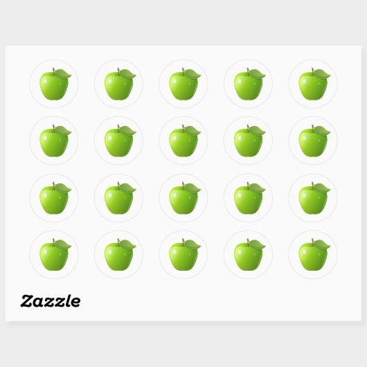 Green Apple Ronde Sticker (Vel)