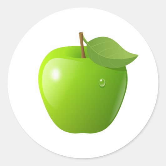 Green Apple Ronde Sticker (Voorkant)