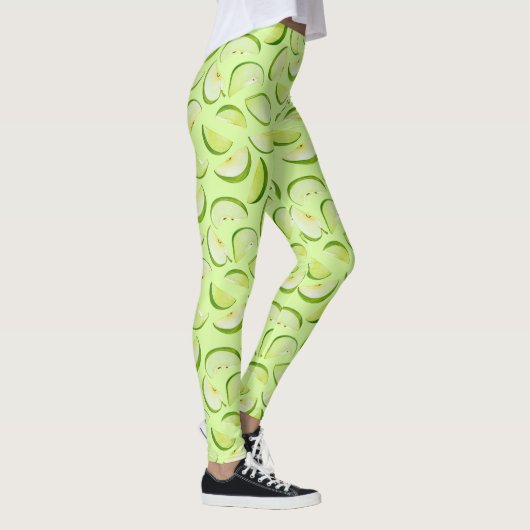 Green Apple Slice Pattern Leggings (Rechts)