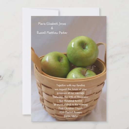 Green Apple Wedding Invitations Kaart (Voorkant)