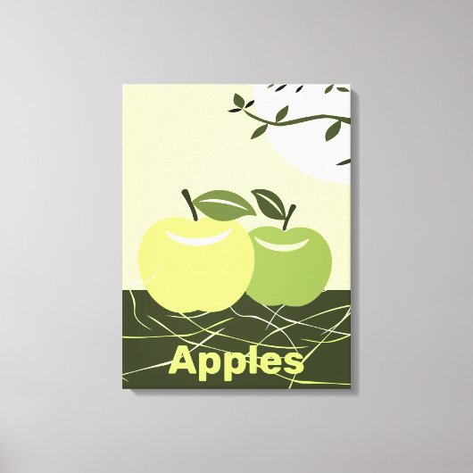 Green Apples Kitchen Wall Decor Canvas Afdruk (Voorkant)