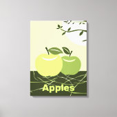 Green Apples Kitchen Wall Decor Canvas Afdruk (Voorkant)