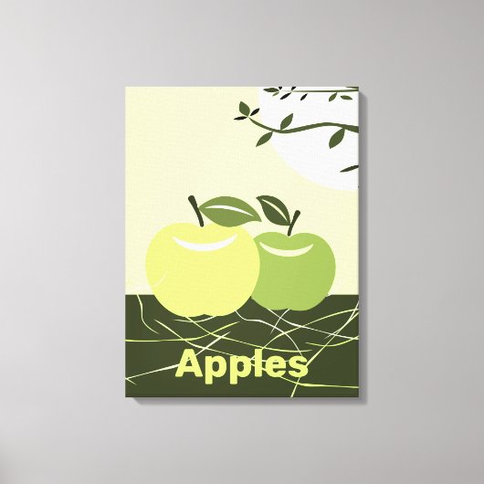 Green Apples Kitchen Wall Decor Canvas Afdruk (Voorkant)