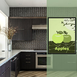 Green Apples Kitchen Wall Decor Poster