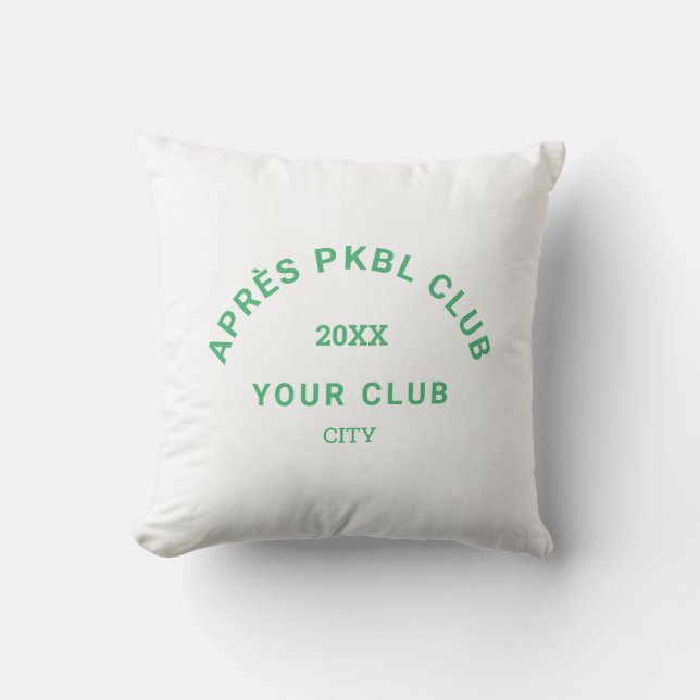 Green Après PKBL Club Crest Pickleball Buitenkussen (Voorkant)