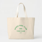 Green Après PKBL Club Crest Pickleball Grote Tote Bag (Voorkant)
