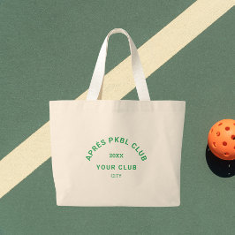 Green Après PKBL Club Crest Pickleball Grote Tote Bag