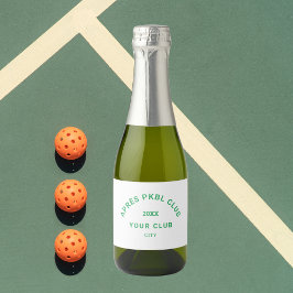 Green Après PKBL Club Crest Pickleball Sparkling Wijnetiket