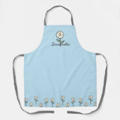 Green Apron for Women with Daisies Schort (Voorkant)