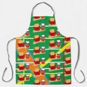" green apron papa fritas y drink schort (Voorkant)