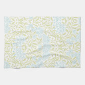 Green Aqua Floral Damask Pattern Theedoek (Horizontaal)