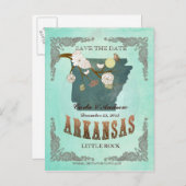 Green Aqua Save the Date - AR kaart met prachtige  (Voorkant / Achterkant)