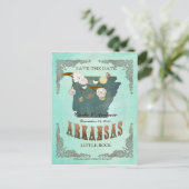 Green Aqua Save the Date - AR kaart met prachtige  (Staand voorkant)