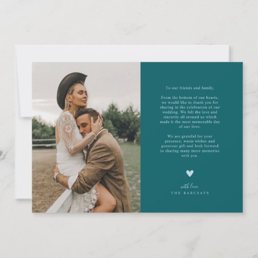 Green Arch Wedding Bedankt Script (Achterkant)