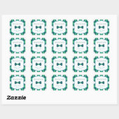 Green Argyle & Bow Baby shower Dank u Vierkante Sticker (Vel)