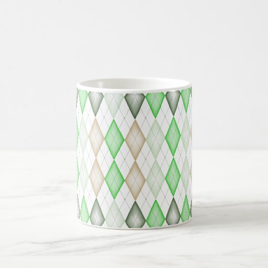 Green Argyle Coffee Mok (Center)