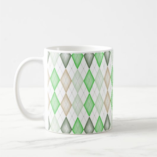 Green Argyle Coffee Mok (Links)