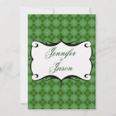 Green Argyle Diamond Pattern Wedding Invitting Kaart (Voorkant)