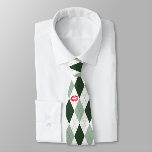 Green Argyle en Kisses Stropdas (Gebonden)