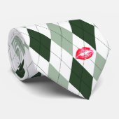Green Argyle en Kisses Stropdas (Opgerold)