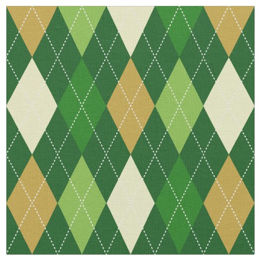 Green Argyle Fabric Stof (Close Up)