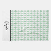 Green Argyle gepersonaliseerd Theedoek (Horizontaal)
