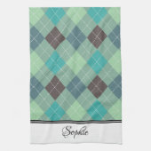 Green Argyle gepersonaliseerd Theedoek (Verticaal)