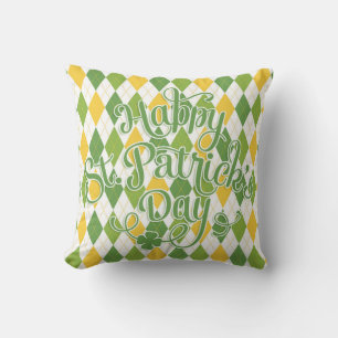 Green Argyle - Happy St. Patrick's Day Kussen