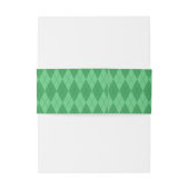 Green Argyle Invitation Belly Band Uitnodigingen Wikkel (Achterkant Voorbeeld)