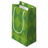 Green Argyle Klein Cadeauzakje (Voorkant Gekanteld)