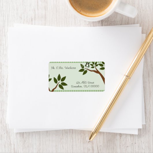 Green Argyle Love Owl Etiket (Insitu)