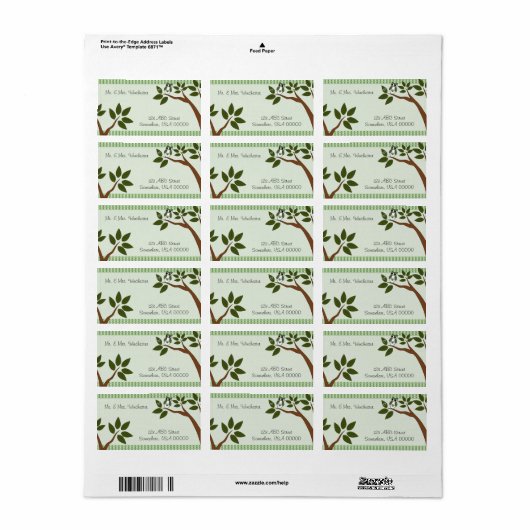 Green Argyle Love Owl Etiket (Full Sheet)