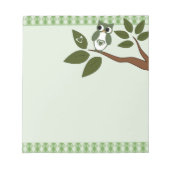 Green Argyle Love Owl Notitieblok (Voorkant)
