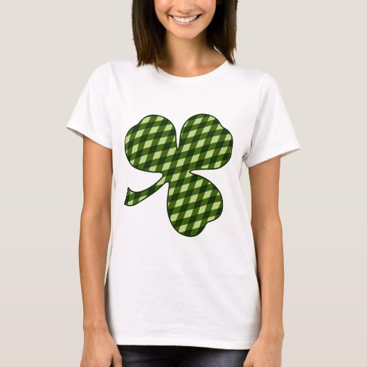 Green Argyle Lucky Shamrock T-shirt voor dames (Voorkant)