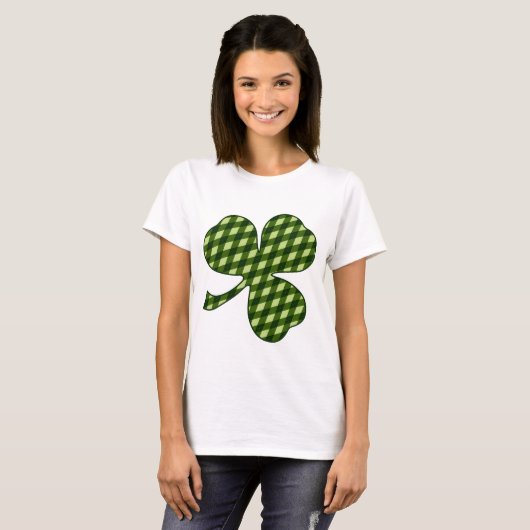 Green Argyle Lucky Shamrock T-shirt voor dames (Voorkant volledig)