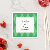 Green Argyle Paper Napkins Servetten (Insitu)