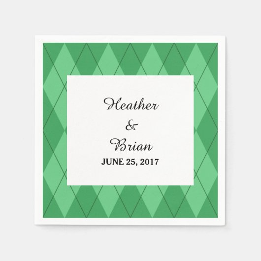 Green Argyle Paper Napkins Servetten (Voorkant)