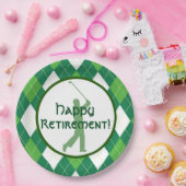 Green Argyle Pattern en Golf Party Papieren Bordje (Feest)