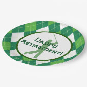 Green Argyle Pattern en Golf Party Papieren Bordje (Gekanteld)