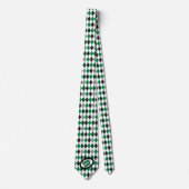Green Argyle Pattern Game Day Stropdas (Voorkant)