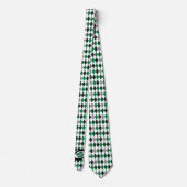Green Argyle Pattern Game Day Stropdas (Achterkant)