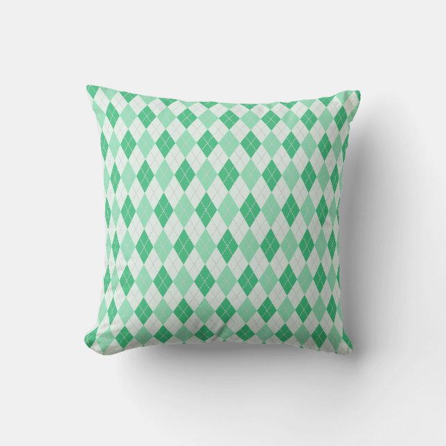 Green Argyle Sierkussen (Voorkant)