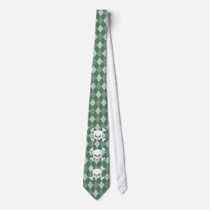 Green Argyle Skull Stropdas