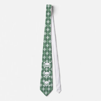 Green Argyle Skull Stropdas